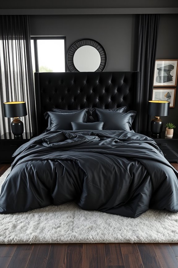 luxurious black bedding elegance
