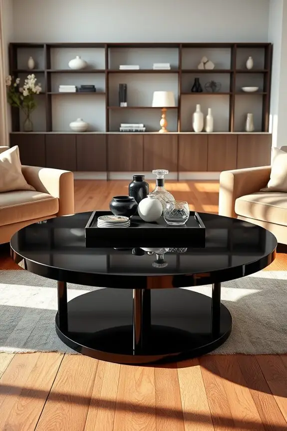 luxurious black cocktail tables