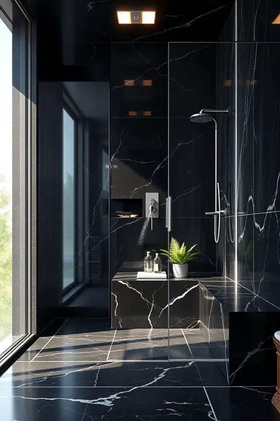 luxurious black marble accents
