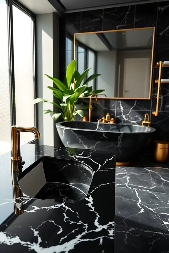 luxurious black marble elegance