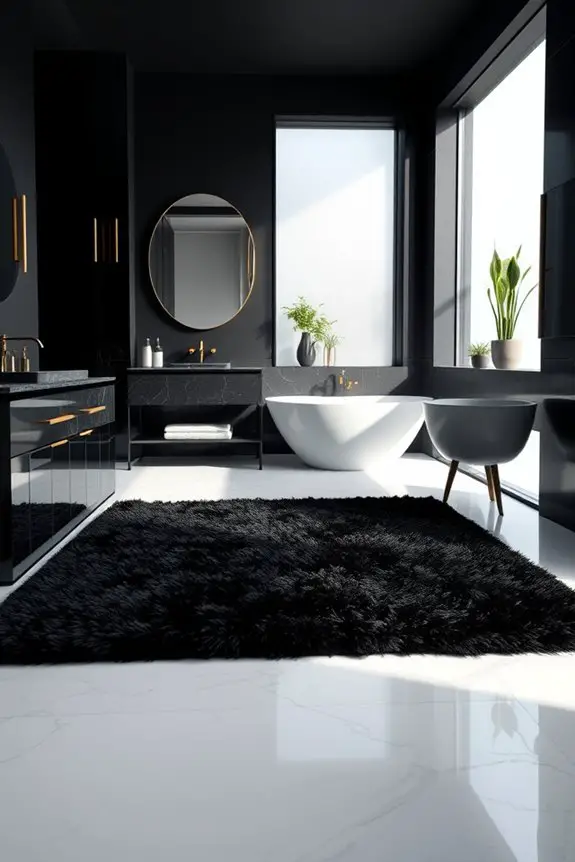 luxurious black rug elegance