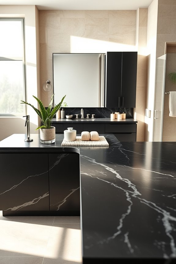 luxurious black stone countertops