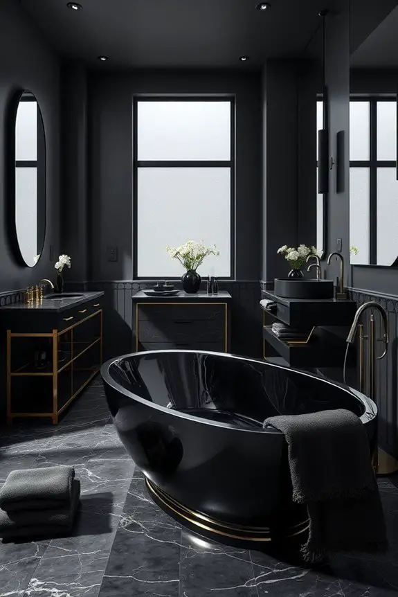 luxurious black textile accents