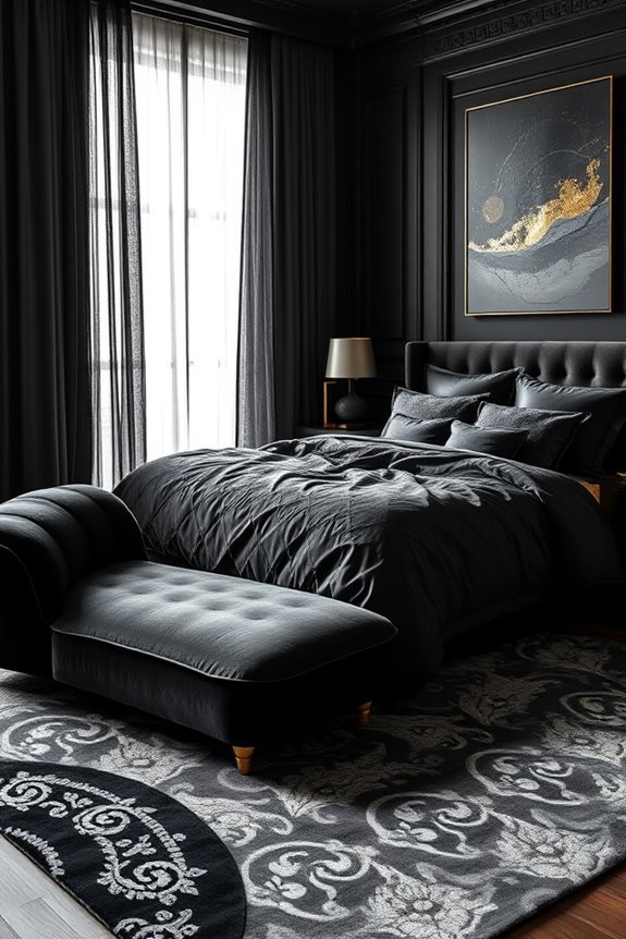 luxurious black textile elegance
