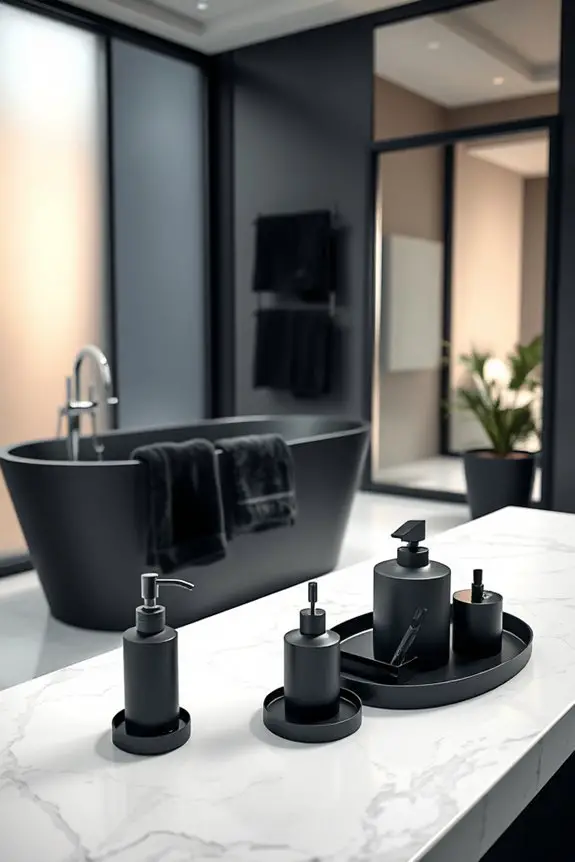 luxurious black towels and accessories