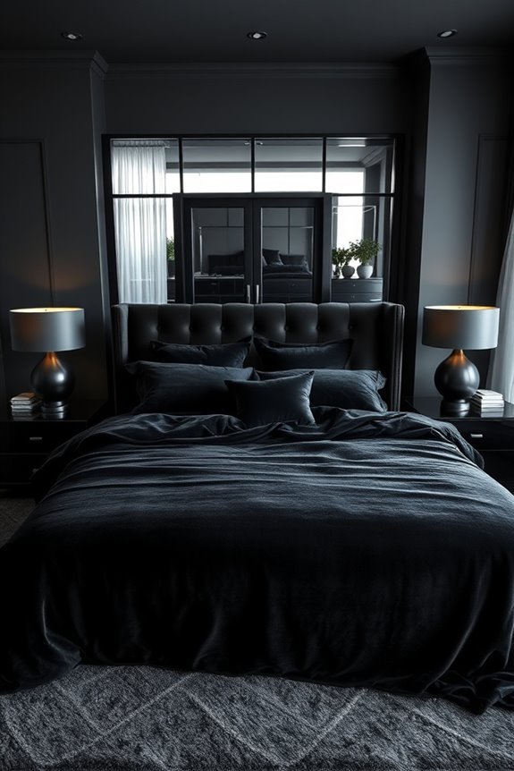 luxurious black velvet bedding
