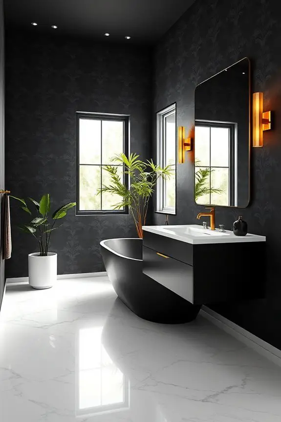 luxurious black wallpaper transformation