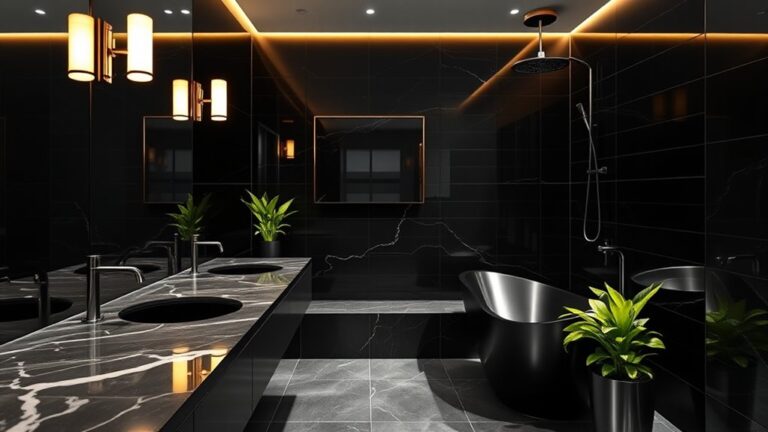 luxurious black washroom designs