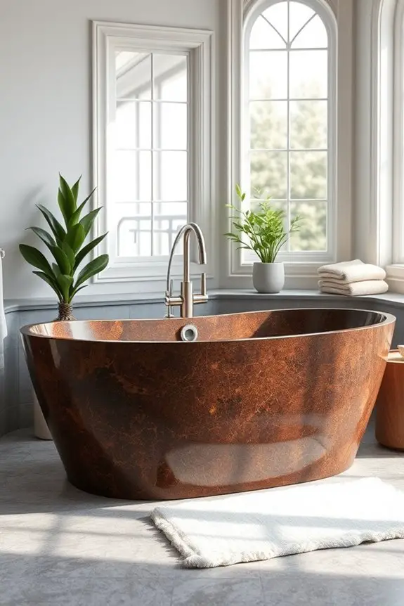 luxurious brown granite bathtubs