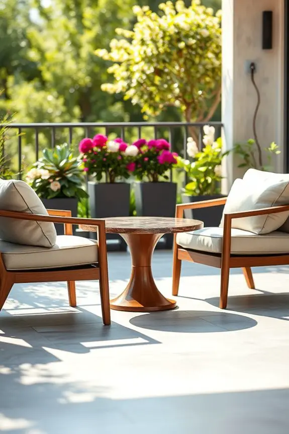 luxurious chairs stylish side table
