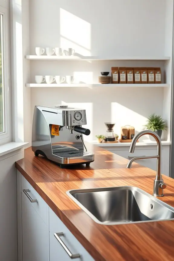 luxurious coffee bar setup
