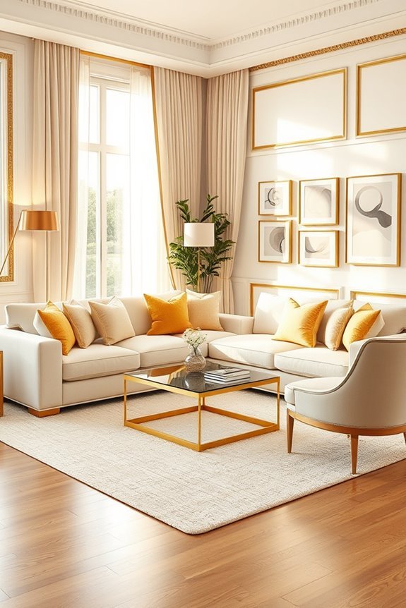 luxurious cream and gold