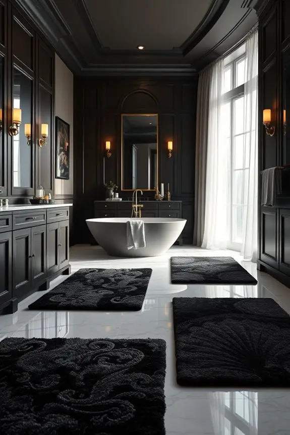 luxurious dark bath rugs