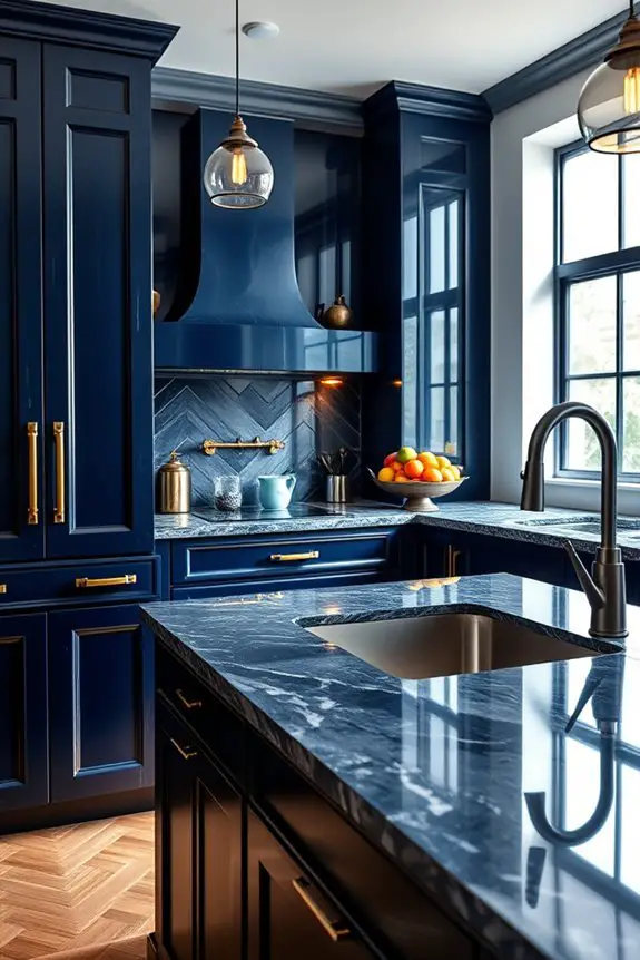 luxurious dark blue textures