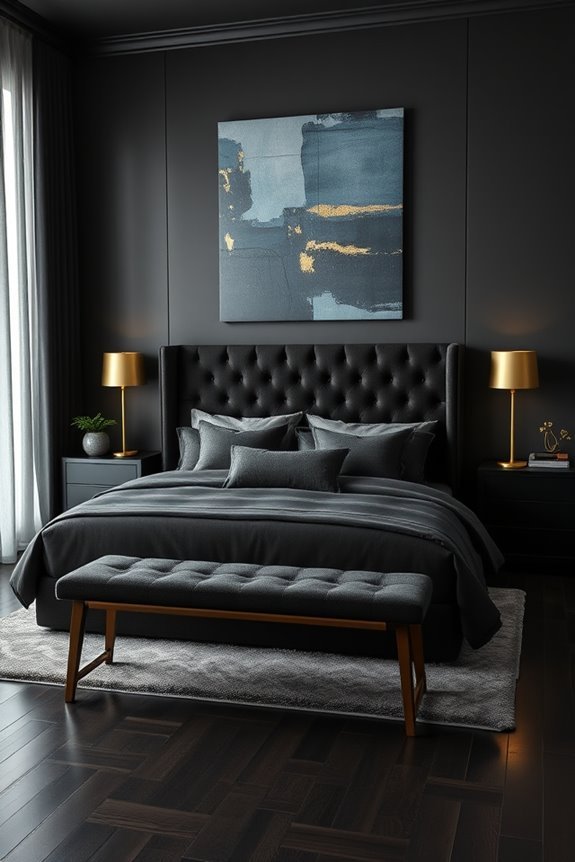 luxurious dark velvet headboards