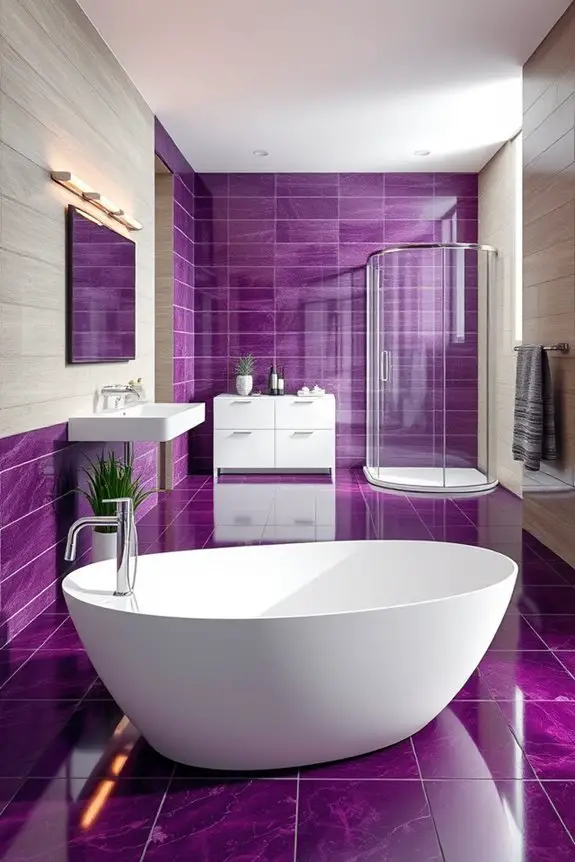 luxurious deep purple tiles