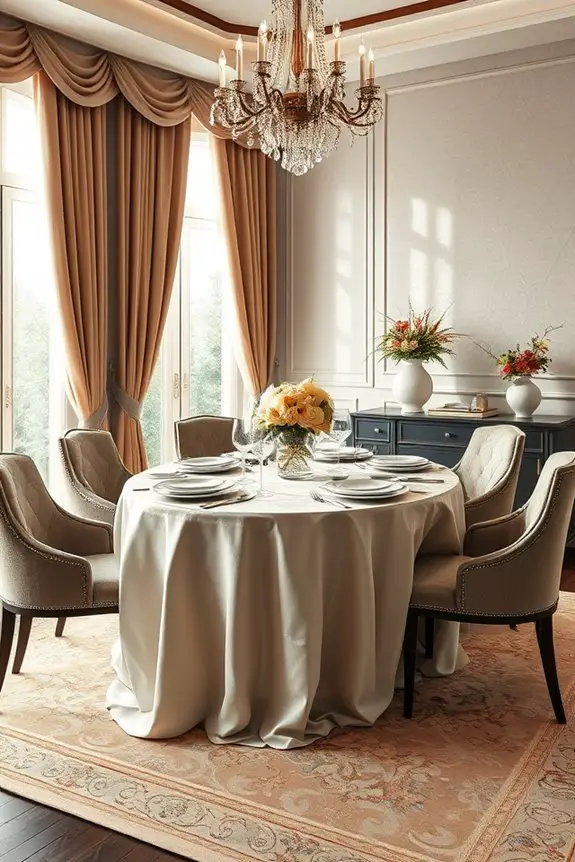 luxurious fabrics elevate dining