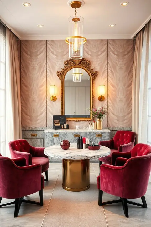 luxurious fabrics enhance ambiance