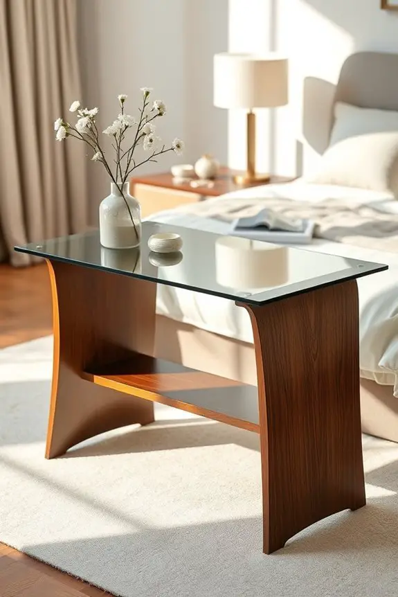 luxurious glass wood table