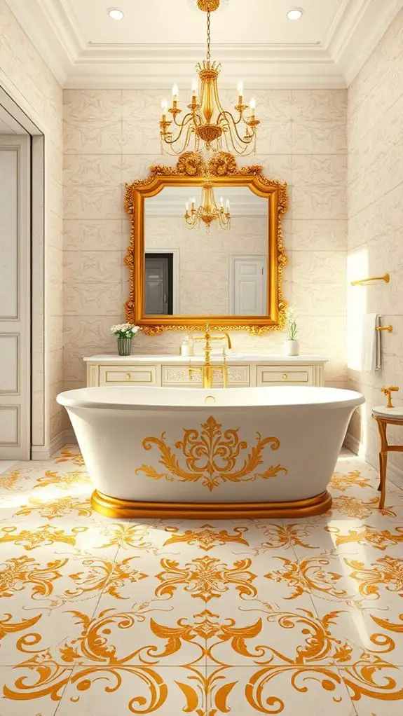 luxurious gold bathroom accents