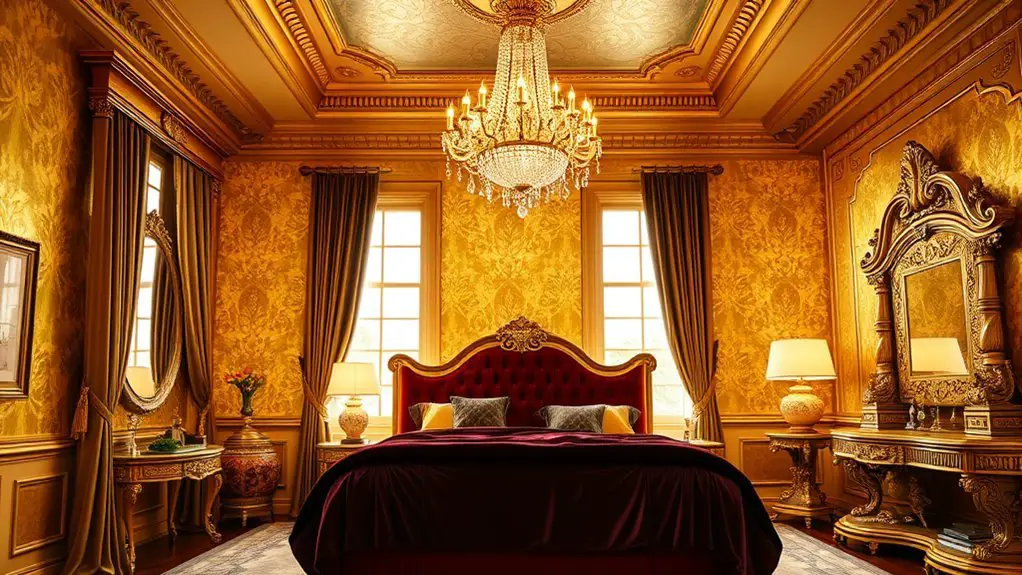 luxurious gold bedroom designs
