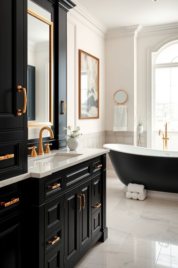 luxurious gold black cabinets