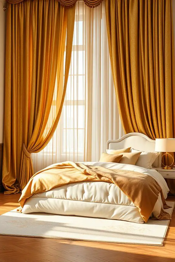 luxurious gold curtain elegance