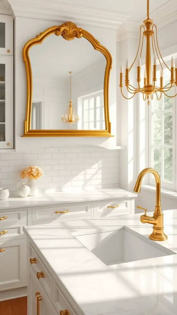 luxurious gold edged mirrors