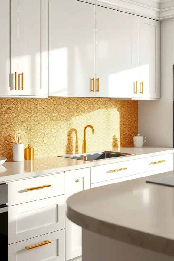 luxurious gold kitchen accents