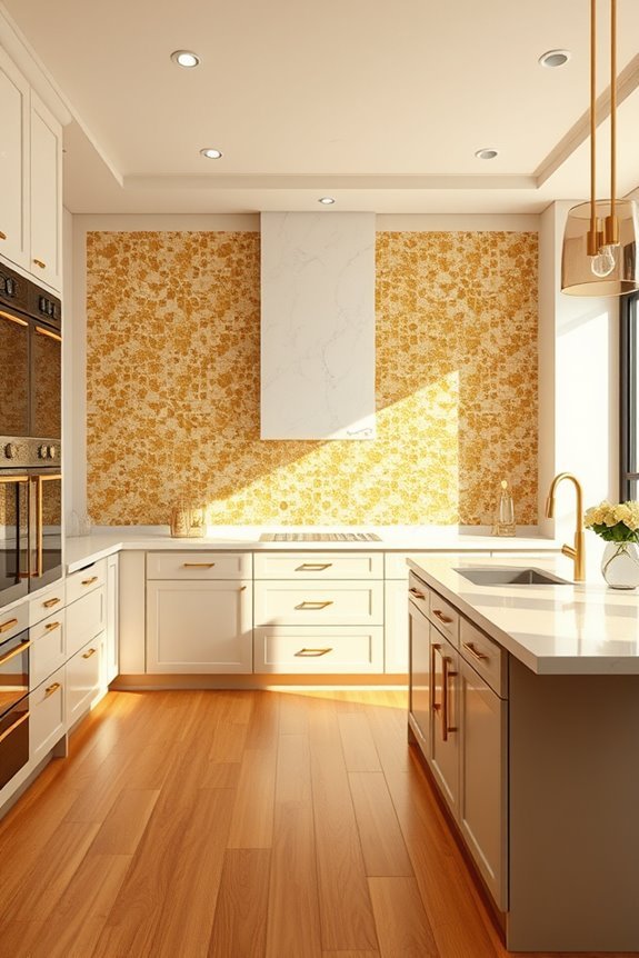 luxurious gold mosaic accents