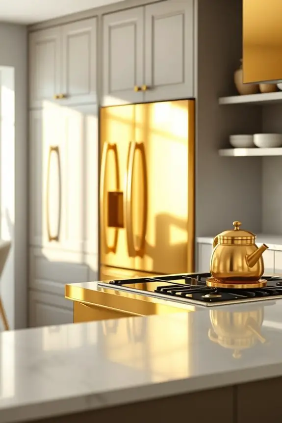 luxurious gold plated appliances shine
