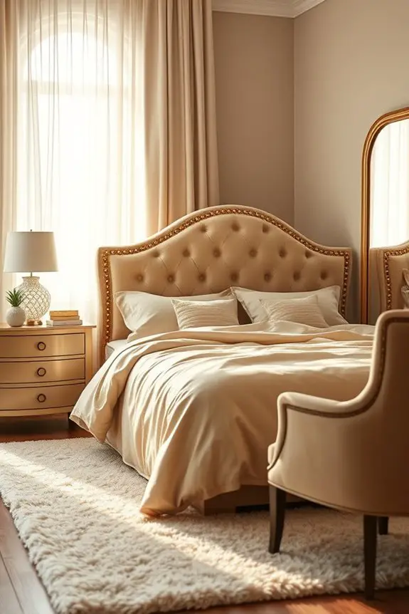 luxurious gold studded upholstery