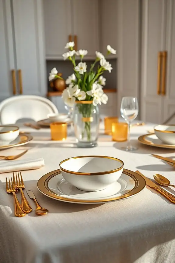 luxurious gold tableware elegance