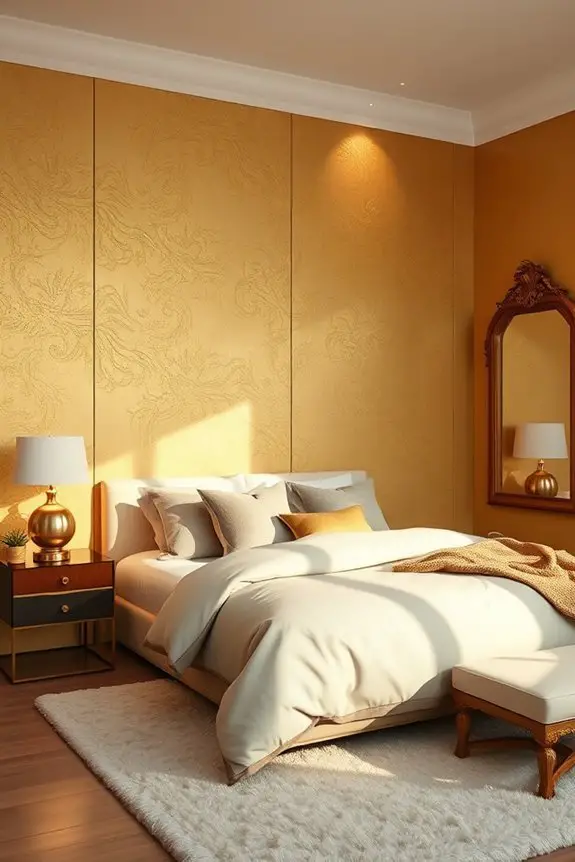 luxurious gold textured walls