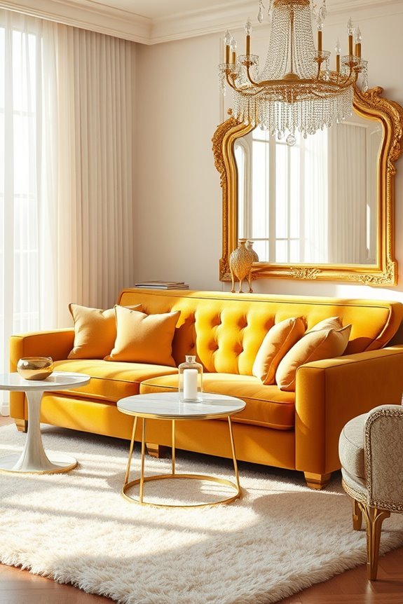 luxurious gold upholstered furniture
