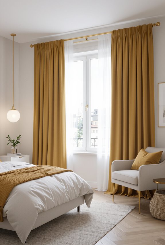 luxurious gold velvet curtains