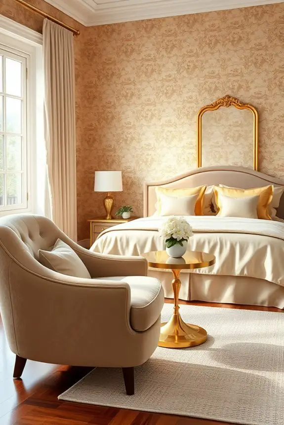 luxurious gold wallpaper statement