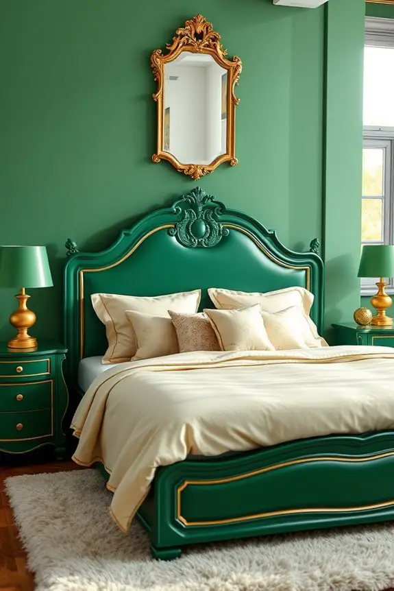 luxurious green and gold
