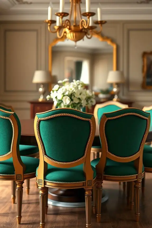 luxurious green and gold