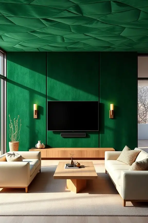 luxurious green velvet ambiance