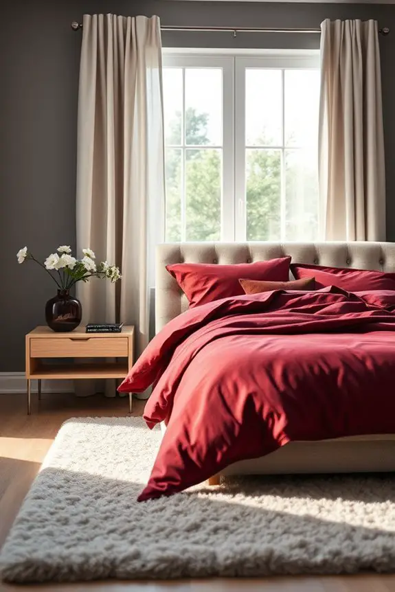 luxurious grey and burgundy