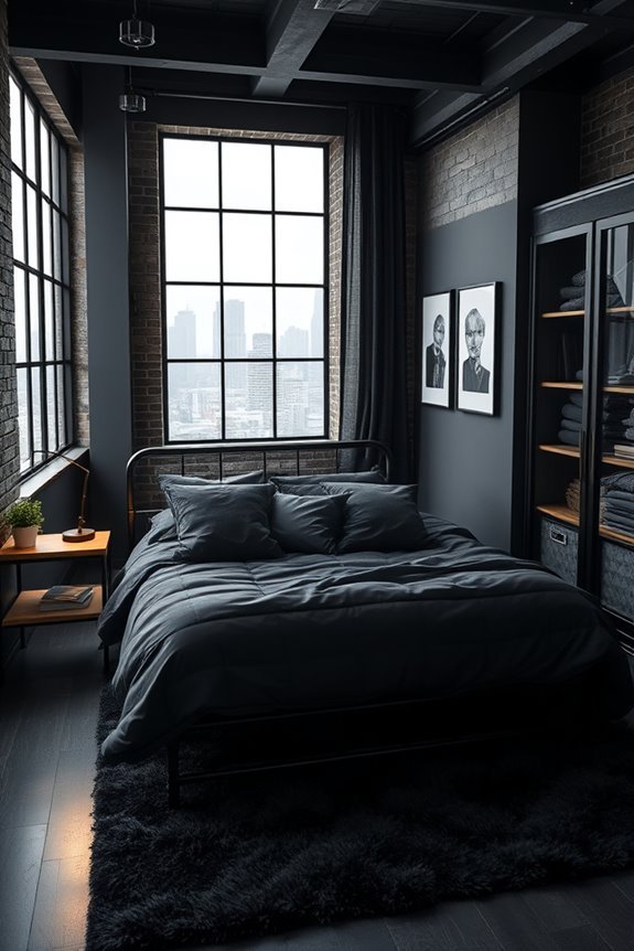 luxurious industrial bedroom decor