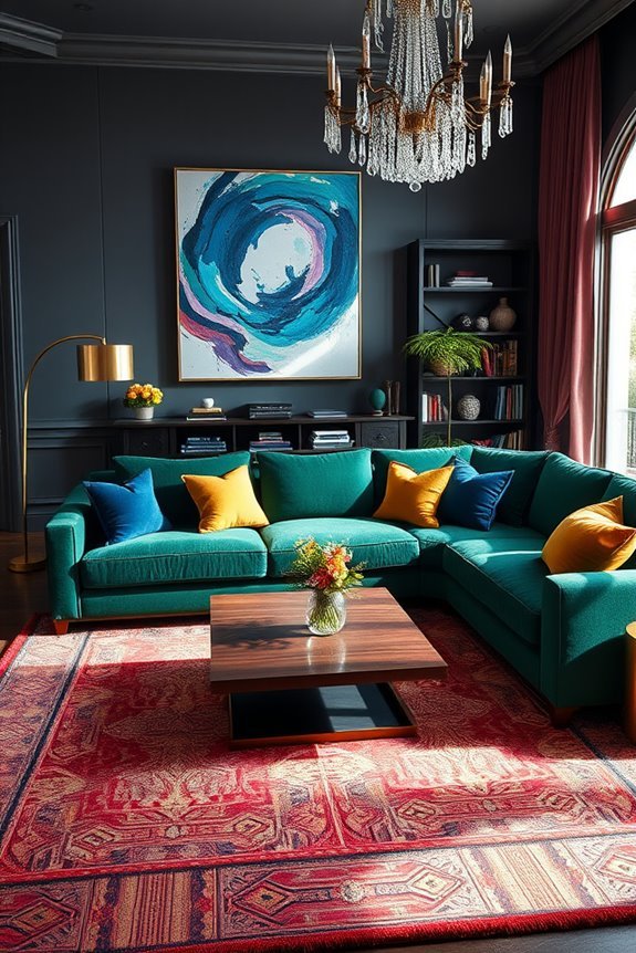 luxurious jewel tone accents