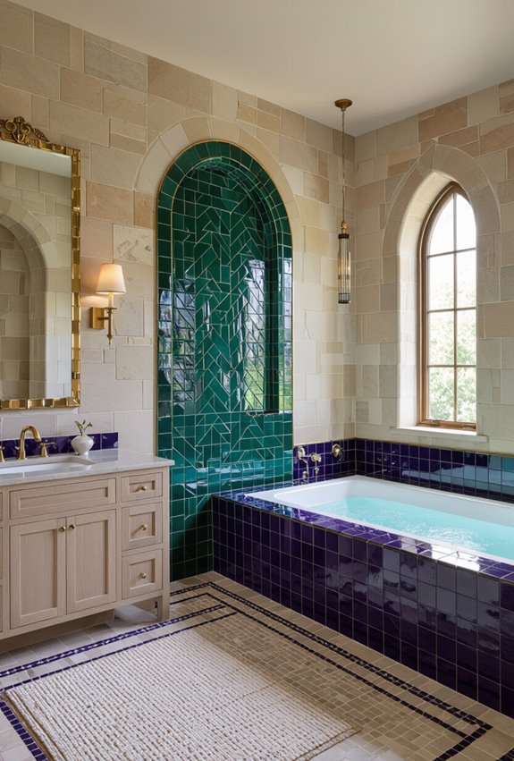 luxurious jewel toned tile design
