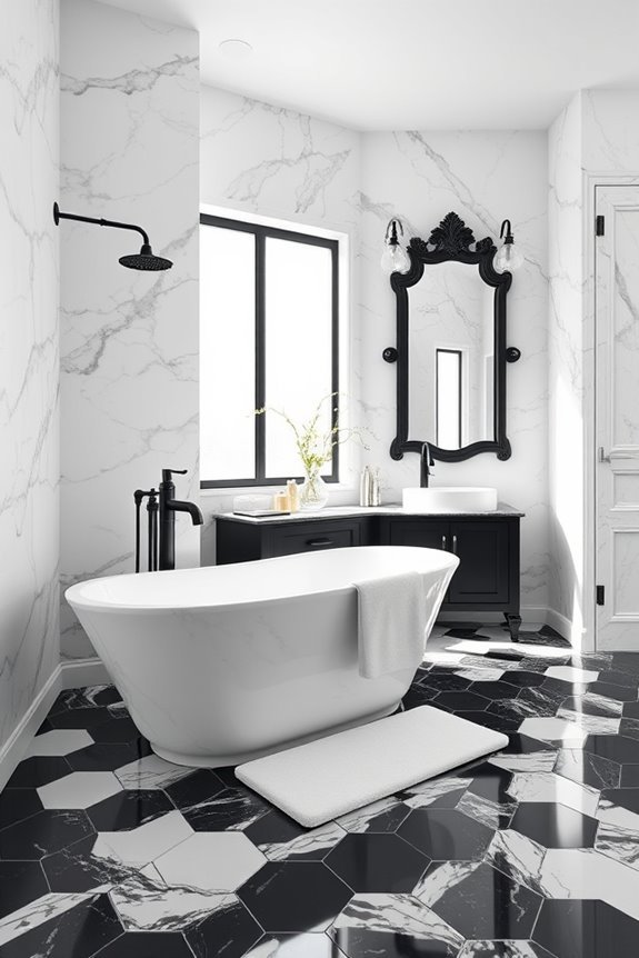 luxurious marble bathroom accents