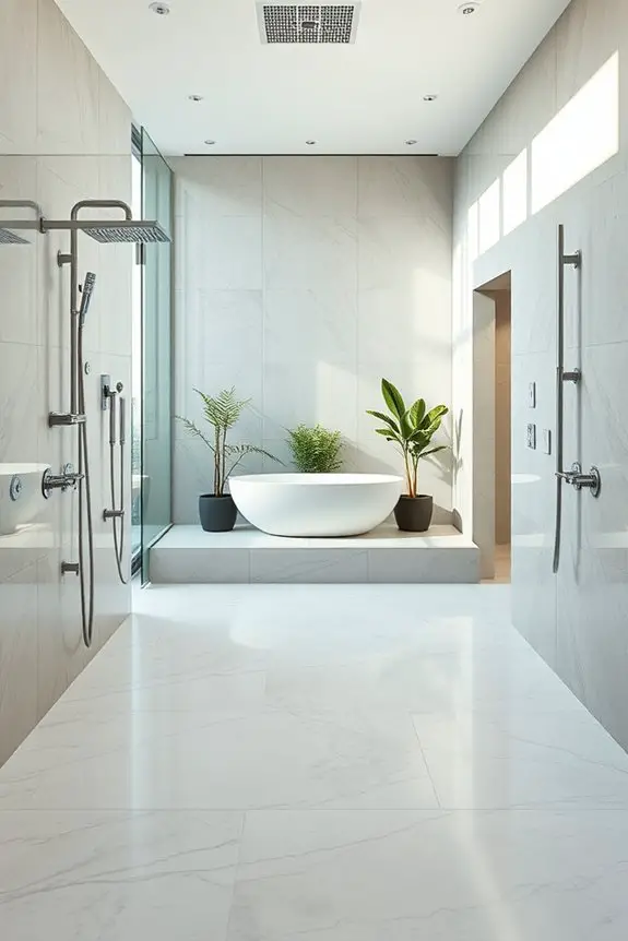 luxurious multi head shower experience