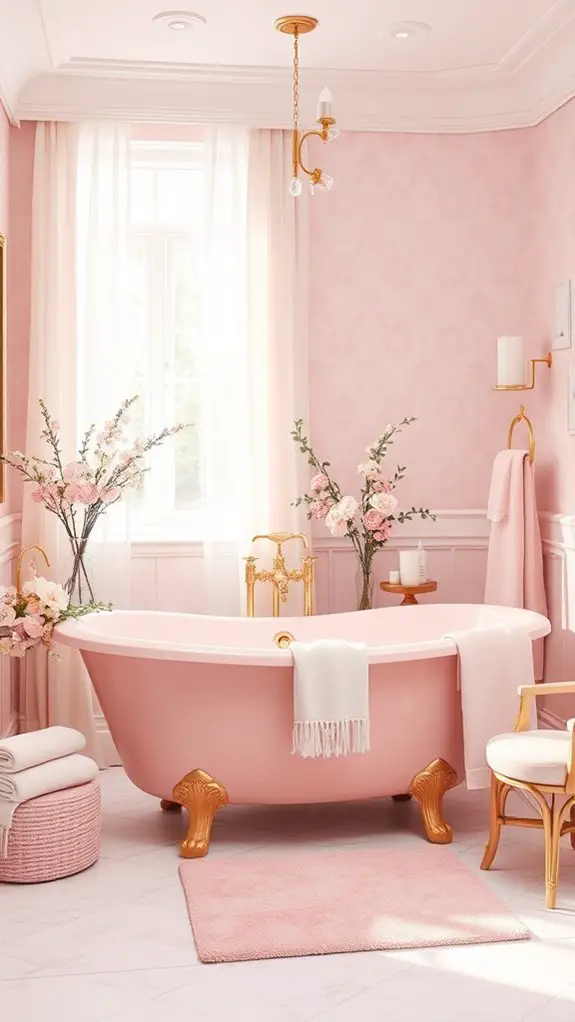 luxurious pink bathtub indulgence