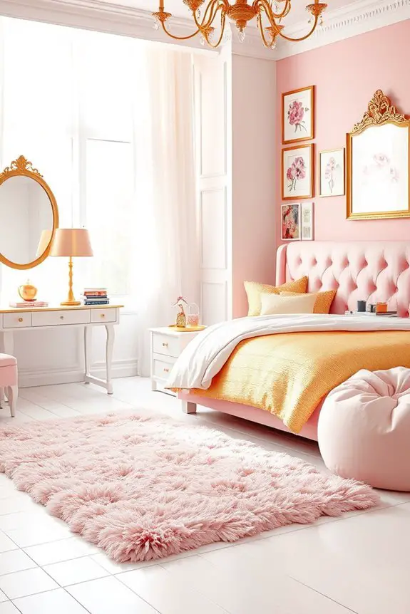 luxurious pink gold decor