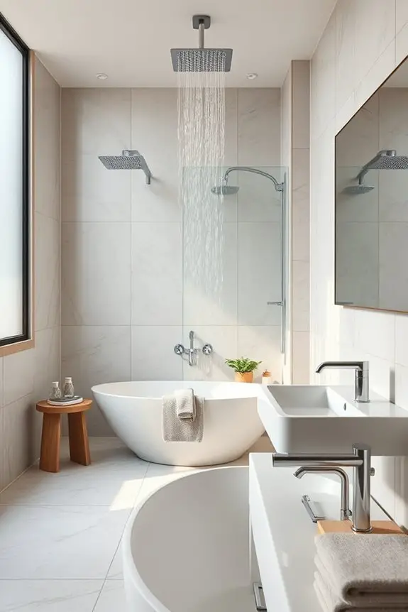 luxurious rainfall shower experience