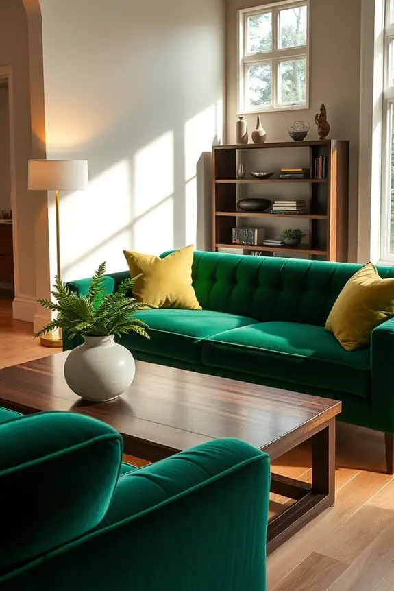 luxurious rich green velvet